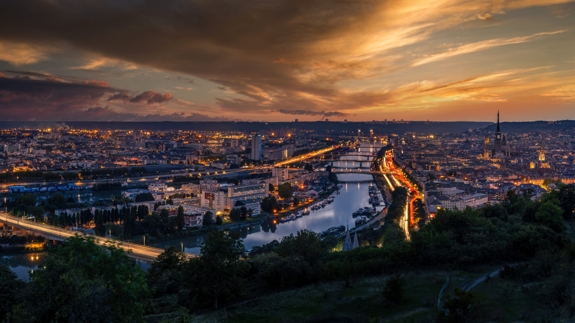 Coucher de soleil sur Rouen